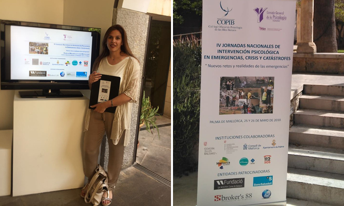 Lidia Rupérez en Mallorca asistiendo a las IV Jornadas Nacionales de Intervención Psicológica en Emergencias, Crisis y Catástrofes